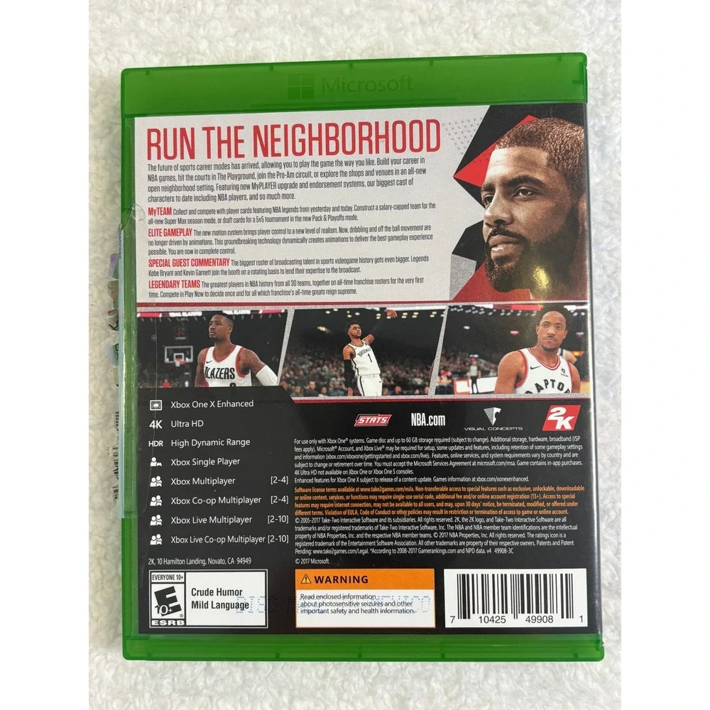 NBA 2K18 Xbox One Video Game Kyrie Irving Cover 4K Ultra HD HDR‎ 2K Sports
